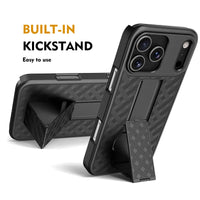 Buy 3-in-1 Modular Design – Combining a Magnetic Belt Clip, Shockproof Sliding Case, and a Woven Texture Kickstand for Total Access, Protection, and Hands-Free Viewingat - Gabriel at Caseles-iPhone 17 Pro Max, 
