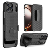 Buy 3-in-1 Modular Design – Combining a Magnetic Belt Clip, Shockproof Sliding Case, and a Woven Texture Kickstand for Total Access, Protection, and Hands-Free Viewingat - Gabriel at Caseles-iPhone 17 Pro Max, 