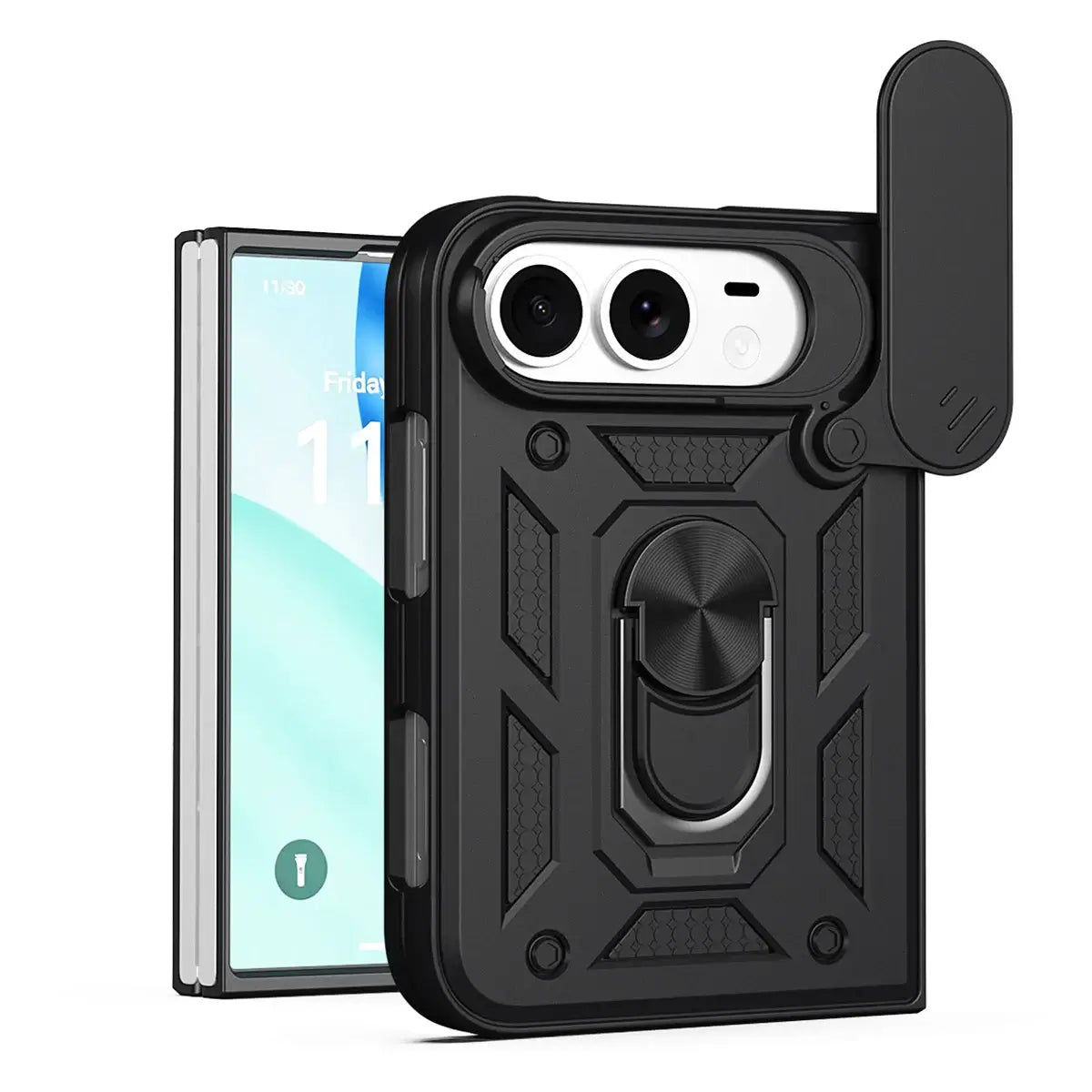 Buy Metal iPhone Ultra Case, with Built in Screen Protector, FullBody Protective Shockproof Heavy Duty Rugged Defender Cover- glide at Caseles-iPhone Ultra, Black