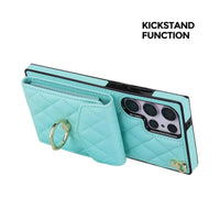 Buy Crossbody Wallet Phone Case, 360 Rotation Ring Holder, Card Slots & Detachable Wrist Strap, RFID Blocking, Kickstand, Shockproof Cover,HAILEY at Caseles-Samsung Galaxy S24 Ultra, Harley-Black