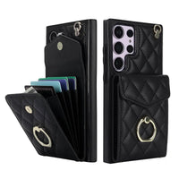 Buy Crossbody Wallet Phone Case, 360 Rotation Ring Holder, Card Slots & Detachable Wrist Strap, RFID Blocking, Kickstand, Shockproof Cover,HAILEY at Caseles-Samsung Galaxy S24 Ultra, Harley-Black