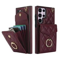 Buy Crossbody Wallet Phone Case, 360 Rotation Ring Holder, Card Slots & Detachable Wrist Strap, RFID Blocking, Kickstand, Shockproof Cover,HAILEY at Caseles-Samsung Galaxy S24 Ultra, Harley-Black