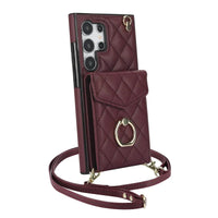 Buy Crossbody Wallet Phone Case, 360 Rotation Ring Holder, Card Slots & Detachable Wrist Strap, RFID Blocking, Kickstand, Shockproof Cover,HAILEY at Caseles-Samsung Galaxy S24 Ultra, Harley-Black