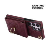 Buy Crossbody Wallet Phone Case, 360 Rotation Ring Holder, Card Slots & Detachable Wrist Strap, RFID Blocking, Kickstand, Shockproof Cover,HAILEY at Caseles-Samsung Galaxy S24 Ultra, Harley-Black