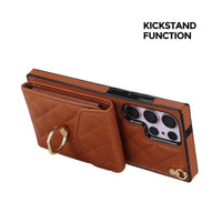 Buy Crossbody Wallet Phone Case, 360 Rotation Ring Holder, Card Slots & Detachable Wrist Strap, RFID Blocking, Kickstand, Shockproof Cover,HAILEY at Caseles-Samsung Galaxy S24 Ultra, Harley-Black