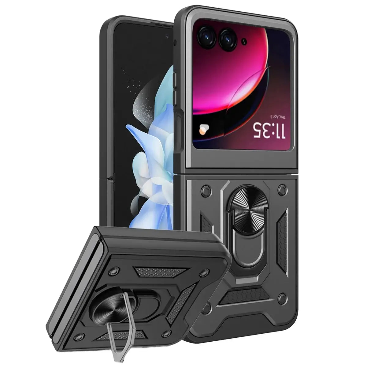 Buy Metal Phone Case, with Built in Screen Protector, FullBody Protective Shockproof Heavy Duty Rugged Defender Cover,Callum at Caseles-Motorola Razr 60 Ultra, Callum-Black