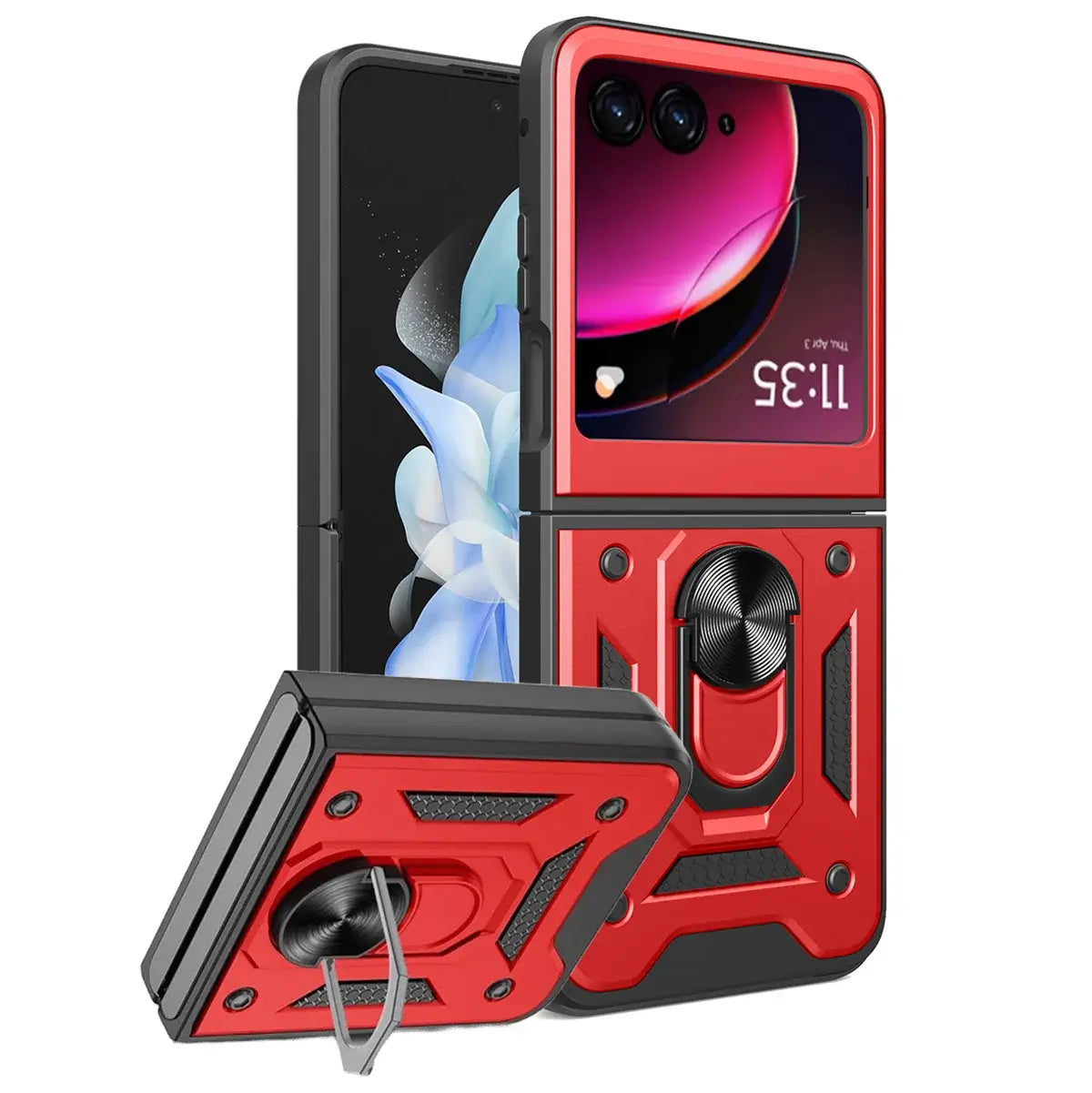 Buy Metal Phone Case, with Built in Screen Protector, FullBody Protective Shockproof Heavy Duty Rugged Defender Cover,Callum at Caseles-Motorola Razr 60 Ultra, Callum-Red