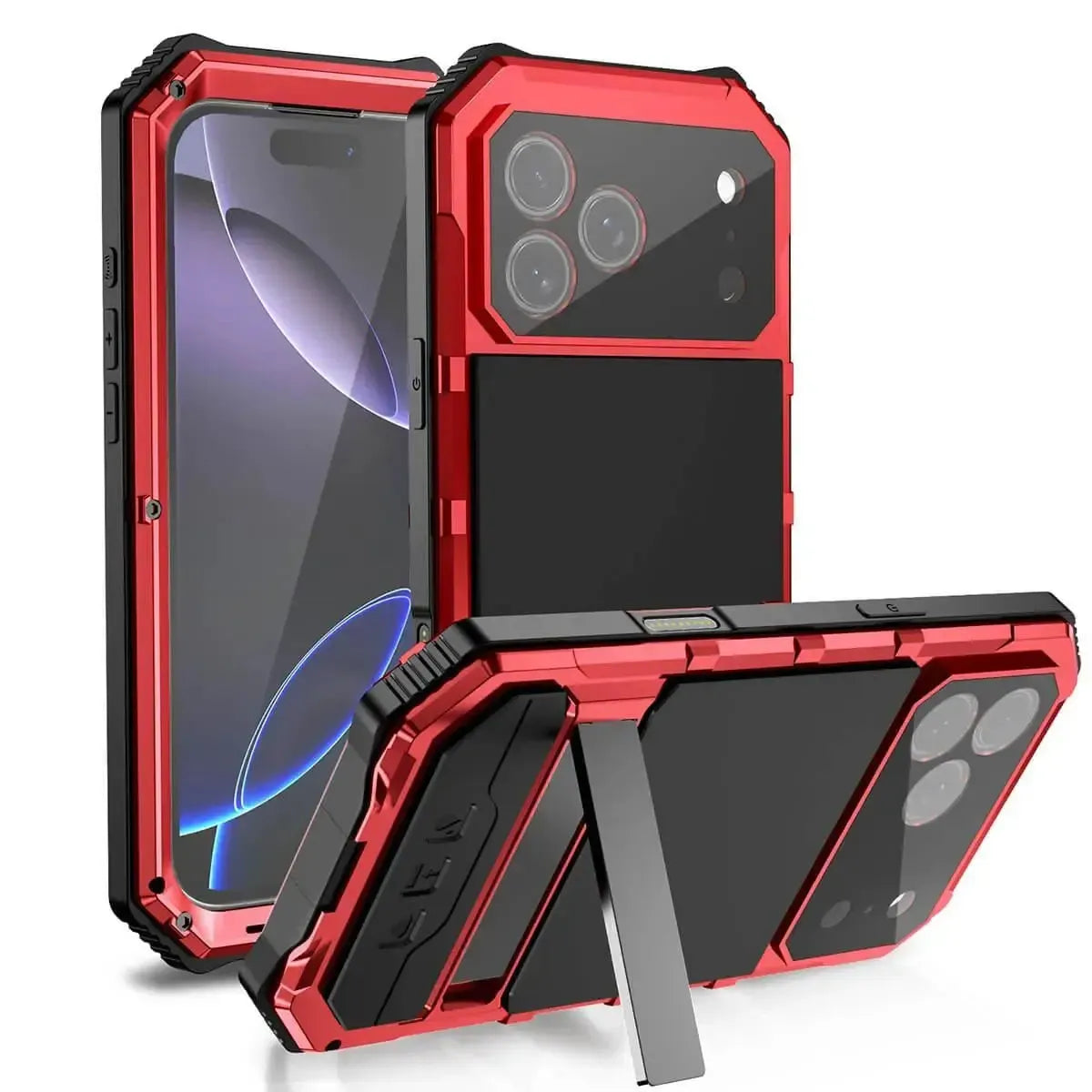 Caseles Heavy Duty Aluminum iPhone Case with Kickstand, Built-in Screen & Camera Protector, Shockproof Military-Grade Gorilla Glass Cover · Caseles Caseles Heavy Duty Aluminum iPhone Case with Kickstand, Built-in Screen & Camera Protector, Shockproof Military-Grade Gorilla Glass Cover · Caseles