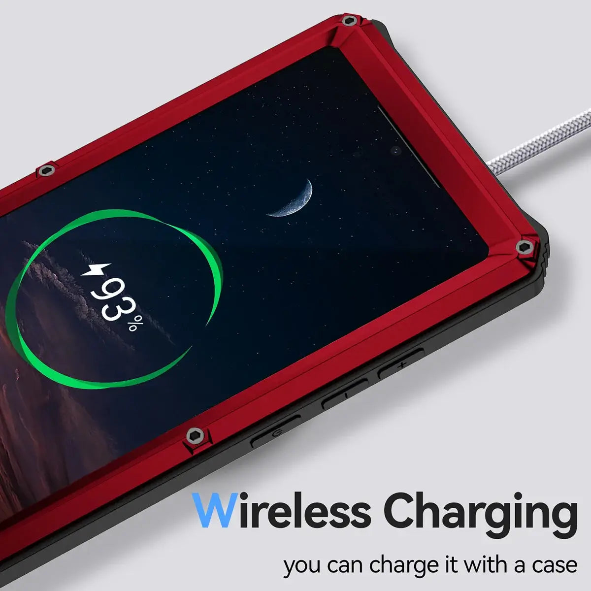 Buy Heavy Duty Aluminum Phone Case with Kickstand, Built-in Screen & Camera Protector, Shockproof Military-Grade Gorilla Glass Cover - Harlan at Caseles-Samsung Galaxy S25 Ultra, Black