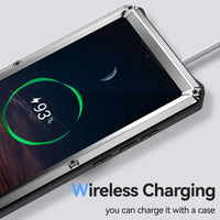 Buy Heavy Duty Aluminum Phone Case with Kickstand, Built-in Screen & Camera Protector, Shockproof Military-Grade Gorilla Glass Cover - Harlan at Caseles-Samsung Galaxy S25 Ultra, Black