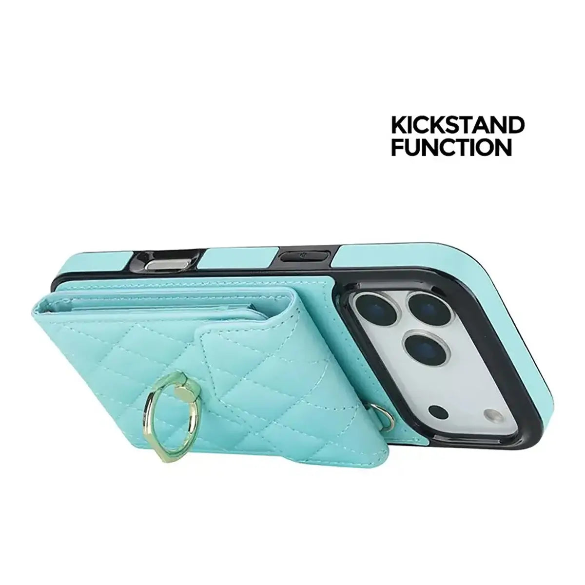 Buy Crossbody Wallet Phone Case, 360 Rotation Ring Holder, Card Slots & Detachable Wrist Strap, RFID Blocking, Kickstand, Shockproof Cover,Harley at Caseles-iPhone 17 Pro Max, Harley-Black