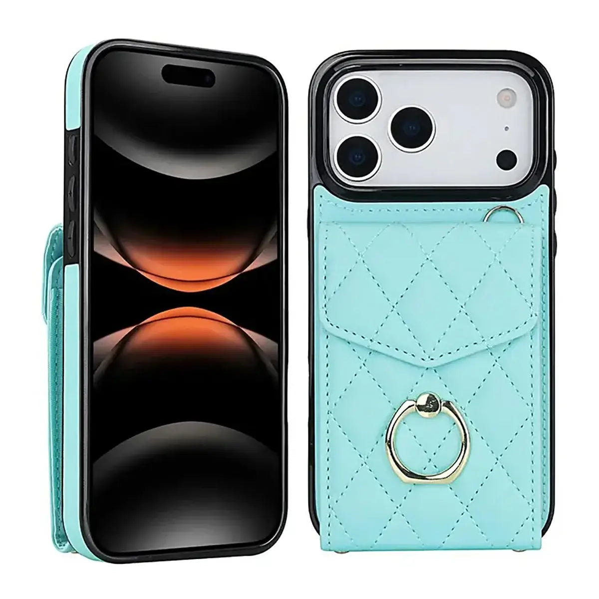 Buy Crossbody Wallet Phone Case, 360 Rotation Ring Holder, Card Slots & Detachable Wrist Strap, RFID Blocking, Kickstand, Shockproof Cover,Harley at Caseles-iPhone 17 Pro Max, Harley-Black