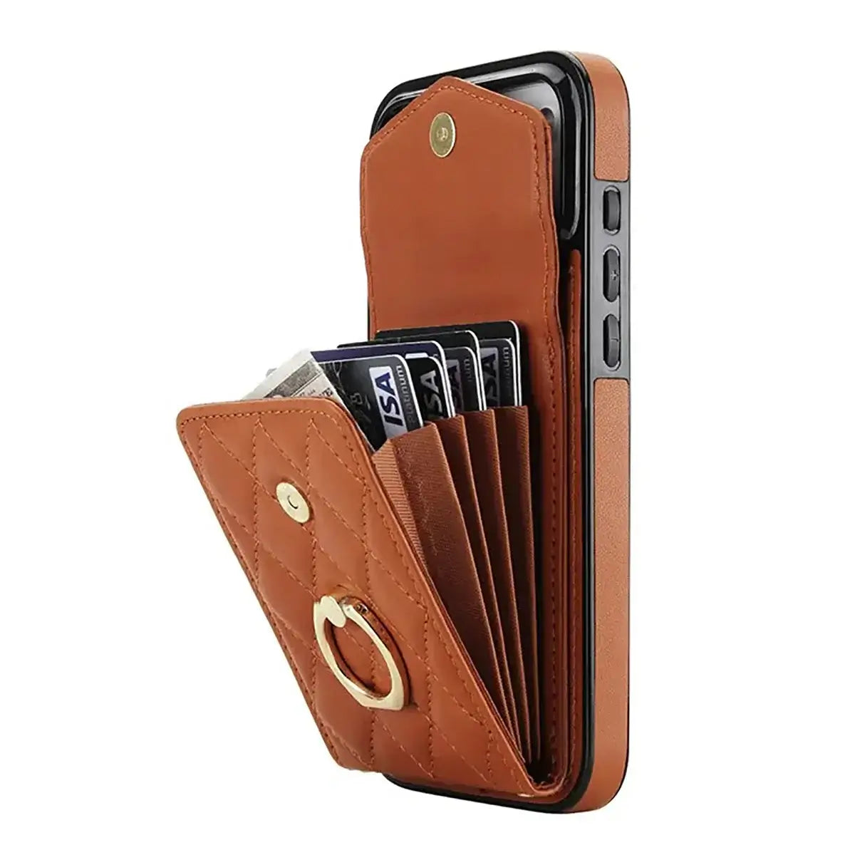 Buy Crossbody Wallet Phone Case, 360 Rotation Ring Holder, Card Slots & Detachable Wrist Strap, RFID Blocking, Kickstand, Shockproof Cover,Harley at Caseles-iPhone 17 Pro Max, Harley-Black