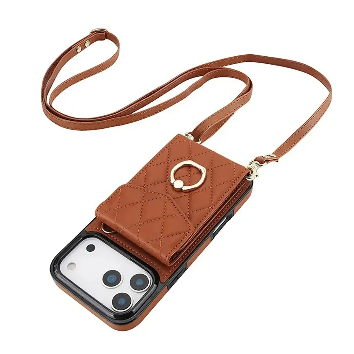 Buy Crossbody Wallet Phone Case, 360 Rotation Ring Holder, Card Slots & Detachable Wrist Strap, RFID Blocking, Kickstand, Shockproof Cover,Harley at Caseles-iPhone 17 Pro Max, Harley-Black