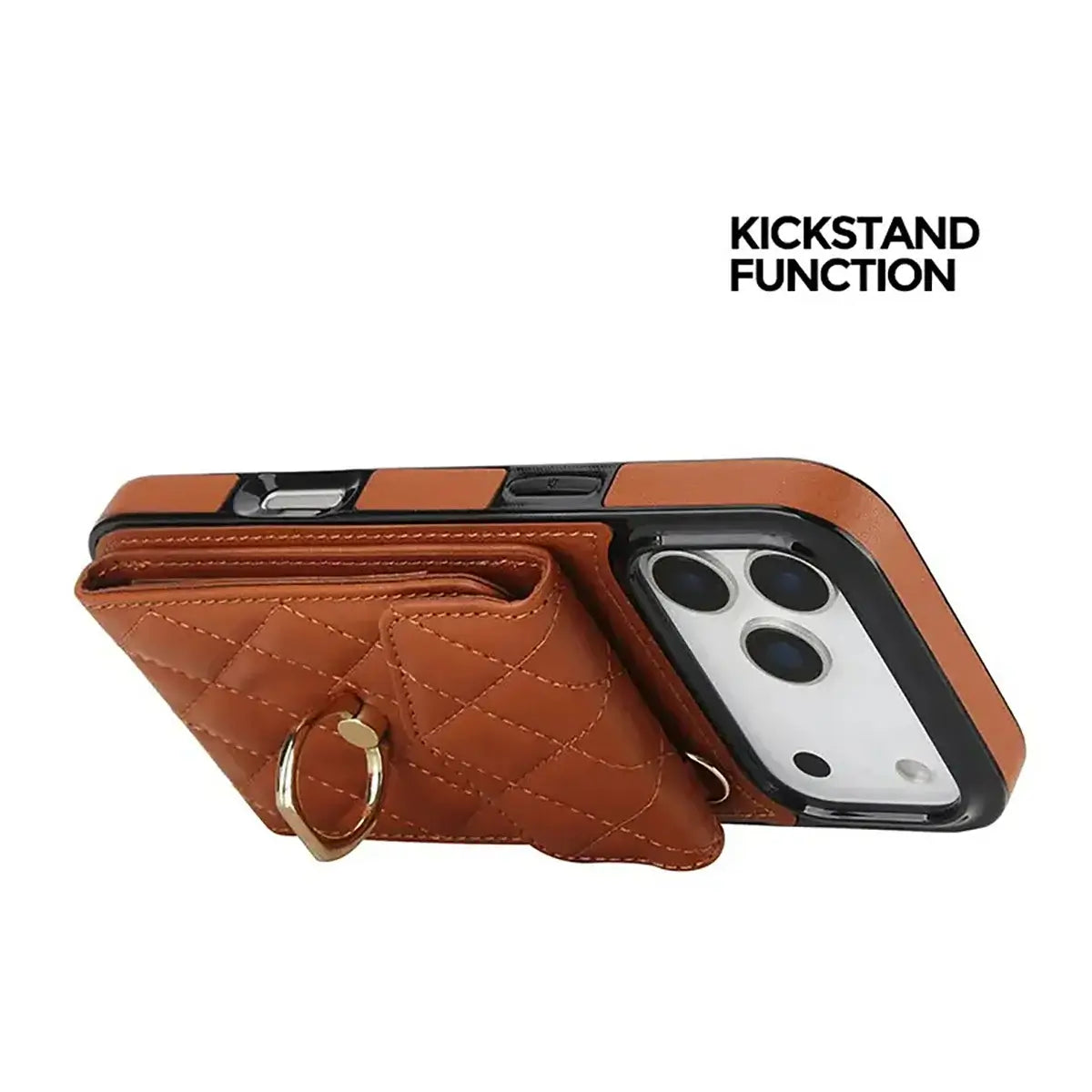 Buy Crossbody Wallet Phone Case, 360 Rotation Ring Holder, Card Slots & Detachable Wrist Strap, RFID Blocking, Kickstand, Shockproof Cover,Harley at Caseles-iPhone 17 Pro Max, Harley-Black