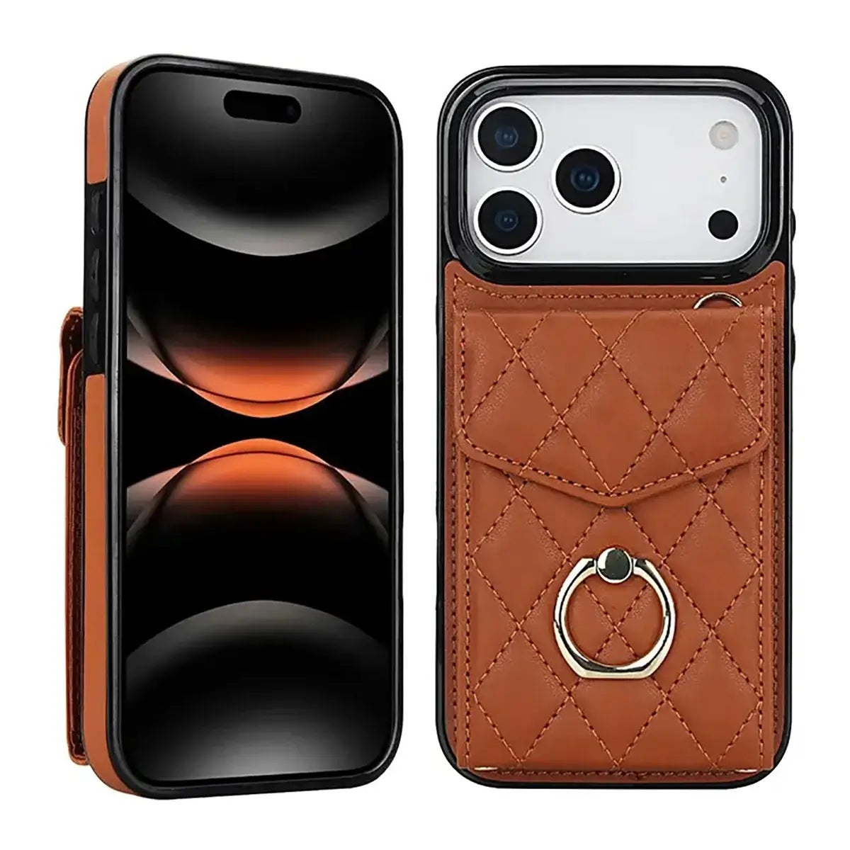 Buy Crossbody Wallet Phone Case, 360 Rotation Ring Holder, Card Slots & Detachable Wrist Strap, RFID Blocking, Kickstand, Shockproof Cover,Harley at Caseles-iPhone 17 Pro Max, Harley-Black