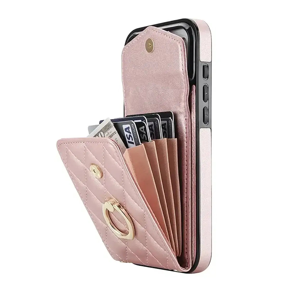 Buy Crossbody Wallet Phone Case, 360 Rotation Ring Holder, Card Slots & Detachable Wrist Strap, RFID Blocking, Kickstand, Shockproof Cover,Harley at Caseles-iPhone 17 Pro Max, Harley-Black