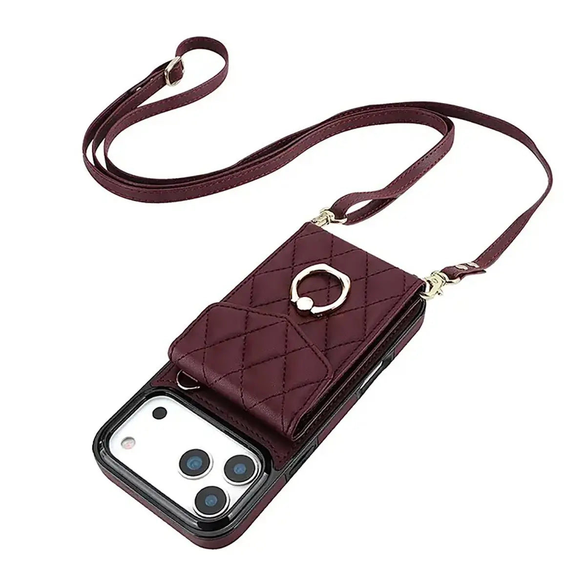 Buy Crossbody Wallet Phone Case, 360 Rotation Ring Holder, Card Slots & Detachable Wrist Strap, RFID Blocking, Kickstand, Shockproof Cover,Harley at Caseles-iPhone 17 Pro Max, Harley-Black