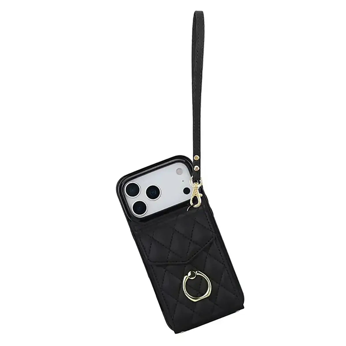 Buy Crossbody Wallet Phone Case, 360 Rotation Ring Holder, Card Slots & Detachable Wrist Strap, RFID Blocking, Kickstand, Shockproof Cover,Harley at Caseles-iPhone 17 Pro Max, Harley-Black