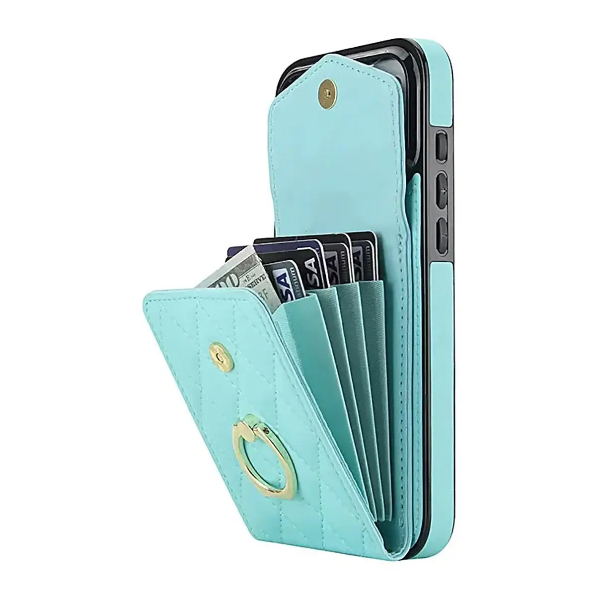 Buy Crossbody Wallet Phone Case, 360 Rotation Ring Holder, Card Slots & Detachable Wrist Strap, RFID Blocking, Kickstand, Shockproof Cover,Harley at Caseles-iPhone 17 Pro Max, Harley-Black