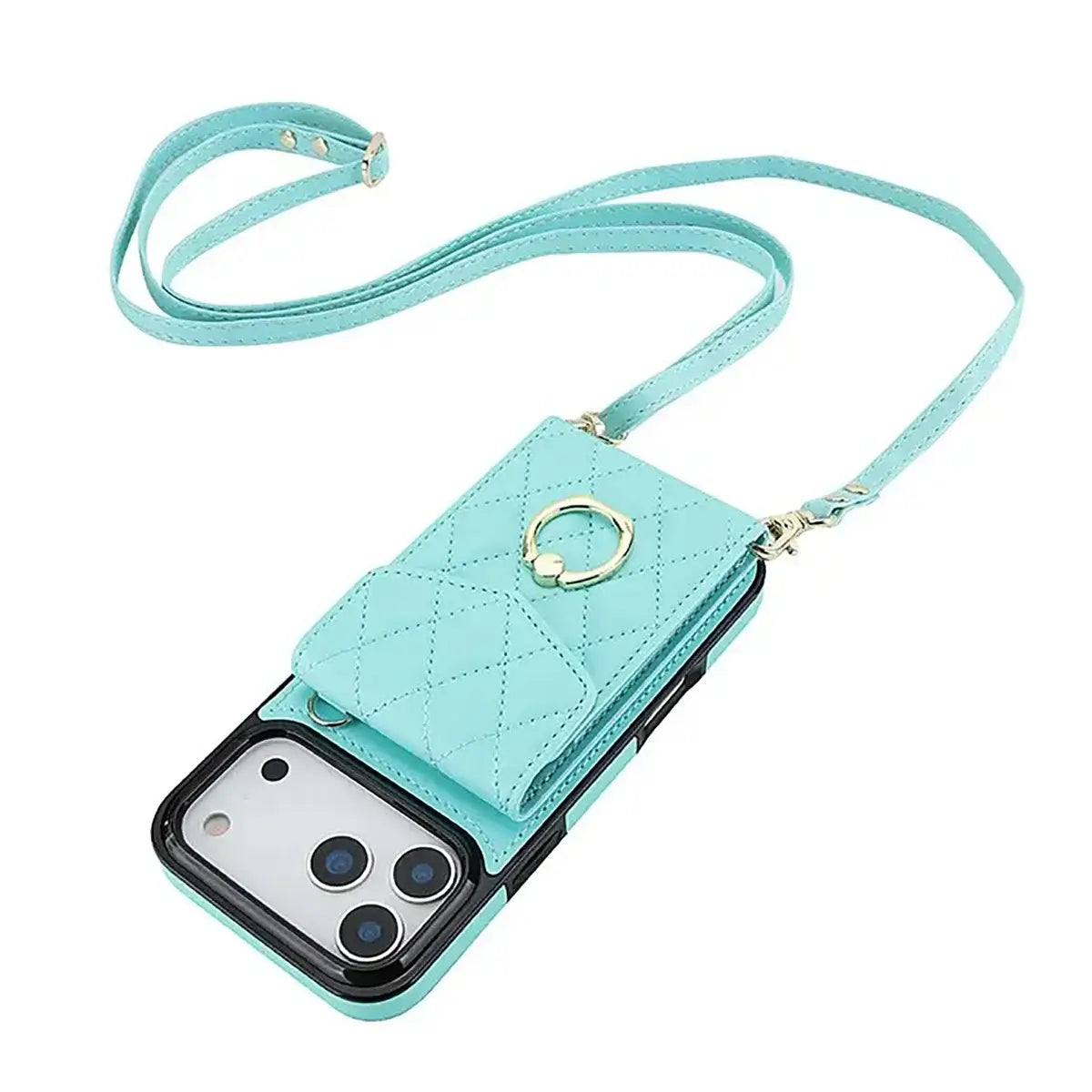 Buy Crossbody Wallet Phone Case, 360 Rotation Ring Holder, Card Slots & Detachable Wrist Strap, RFID Blocking, Kickstand, Shockproof Cover,Harley at Caseles-iPhone 17 Pro Max, Harley-Black