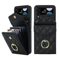 Buy Crossbody Wallet Phone Case, 360 Rotation Ring Holder, Card Slots & Detachable Wrist Strap, RFID Blocking, Kickstand, Shockproof Cover,HATTIE at Caseles-Samsung Galaxy Z Fold 6, Black