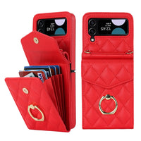 Buy Crossbody Wallet Phone Case, 360 Rotation Ring Holder, Card Slots & Detachable Wrist Strap, RFID Blocking, Kickstand, Shockproof Cover,HATTIE at Caseles-Samsung Galaxy Z Fold 6, Black