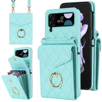 Buy Crossbody Wallet Phone Case, 360 Rotation Ring Holder, Card Slots & Detachable Wrist Strap, RFID Blocking, Kickstand, Shockproof Cover,HATTIE at Caseles-Samsung Galaxy Z Fold 6, Blue