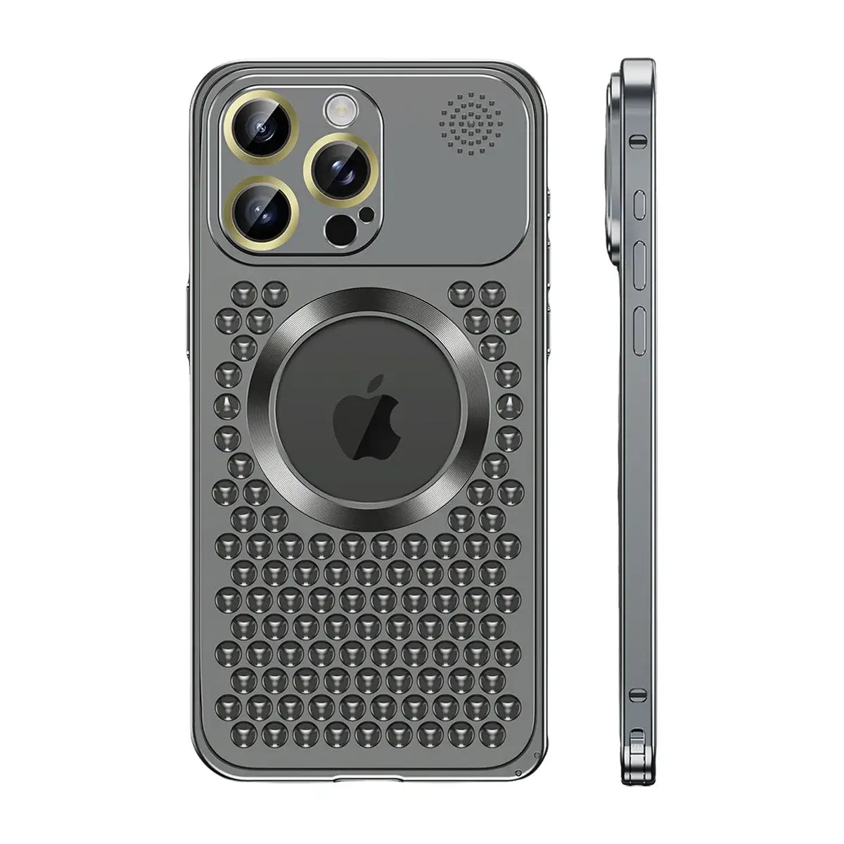 Buy Aluminum Alloy Case,360° Border Coverage,Super Magnetic Attraction,Metal case,iPhone Case,Hector at Caseles-iPhone 16 Pro Max, Black