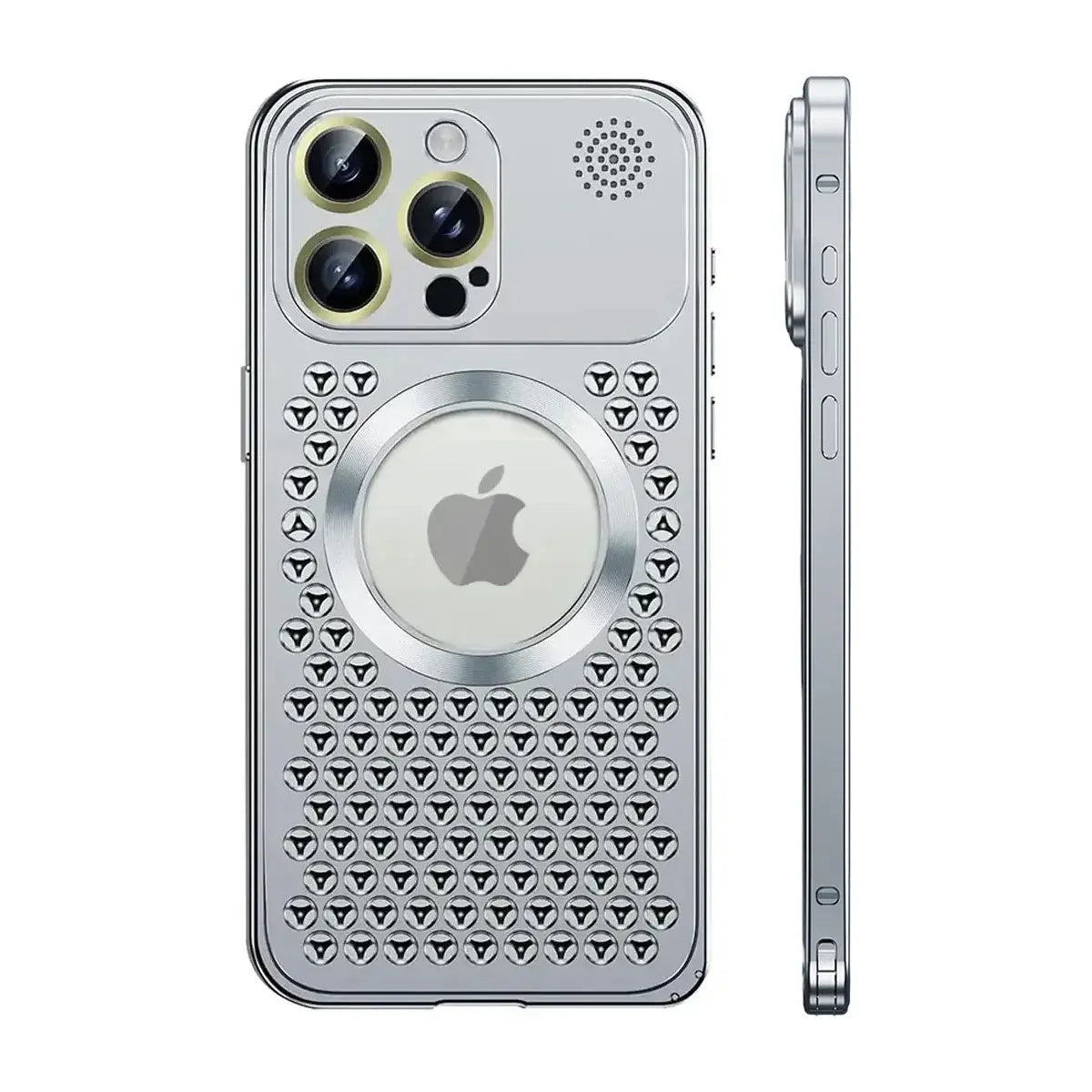 Buy Aluminum Alloy Case,360° Border Coverage,Super Magnetic Attraction,Metal case,iPhone Case,Hector at Caseles-iPhone 16 Pro Max, Silver