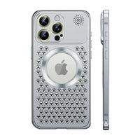 Buy Aluminum Alloy Case,360° Border Coverage,Super Magnetic Attraction,Metal case,iPhone Case,Hector at Caseles-iPhone 16 Pro Max, Silver