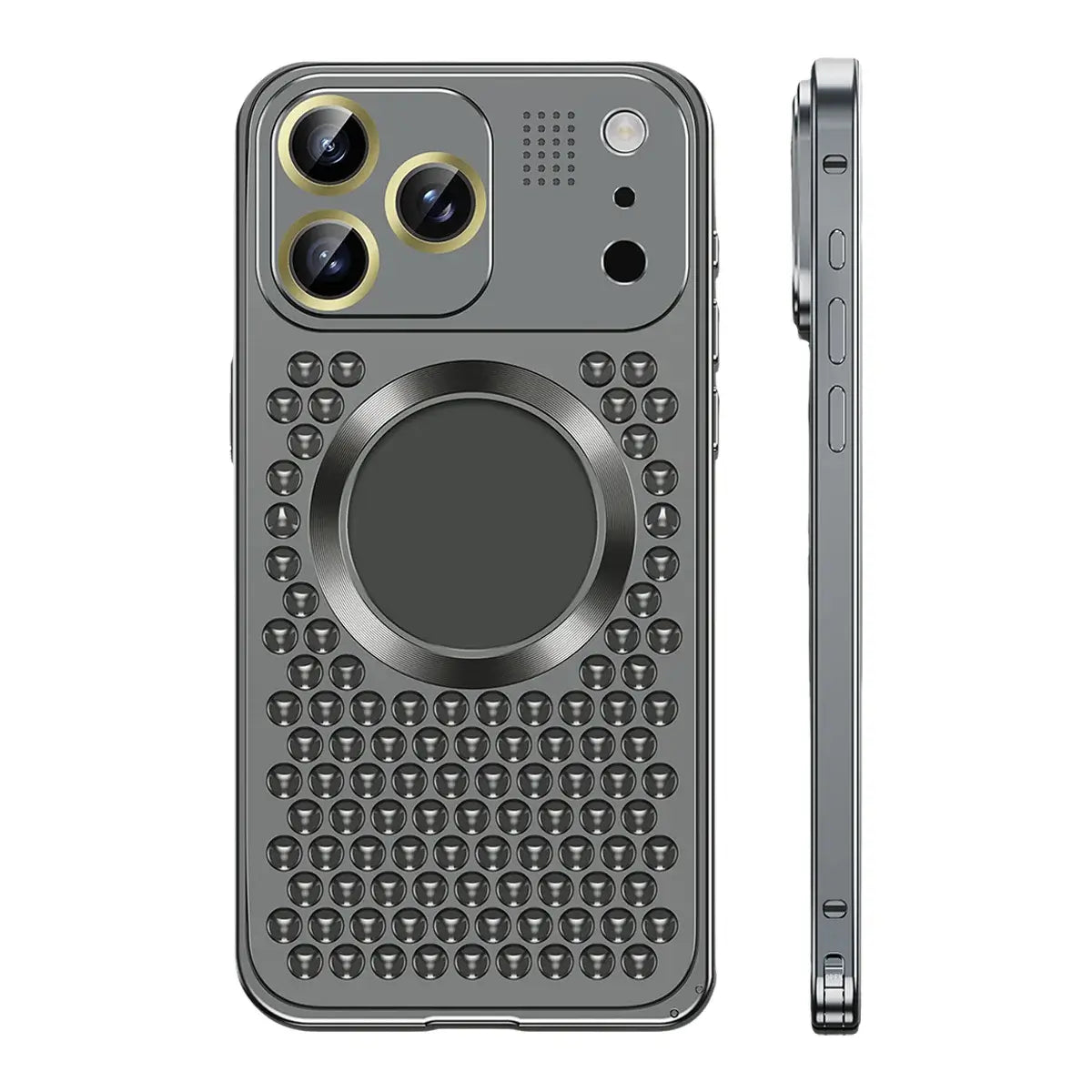 Buy Aluminum Alloy Case,360° Border Coverage,Super Magnetic Attraction,Metal case,iPhone Case,Hector at Caseles-iPhone 17 Pro Max, Black