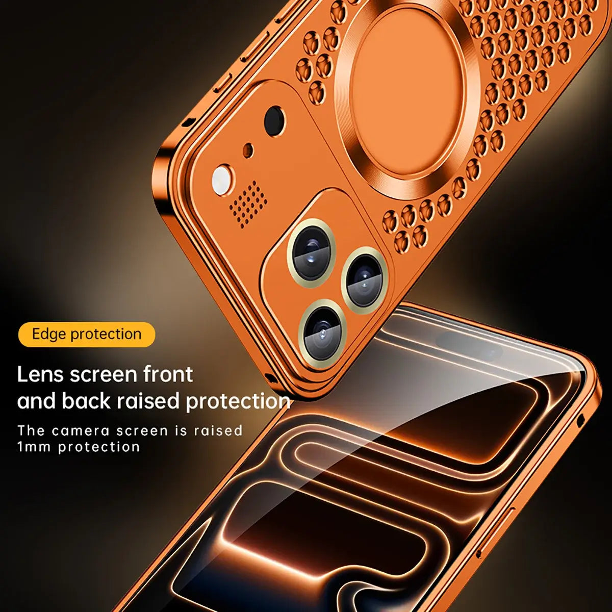 Buy Aluminum Alloy Case,360° Border Coverage,Super Magnetic Attraction,Metal case,iPhone Case,Hector at Caseles-iPhone 17 Pro Max, Orange