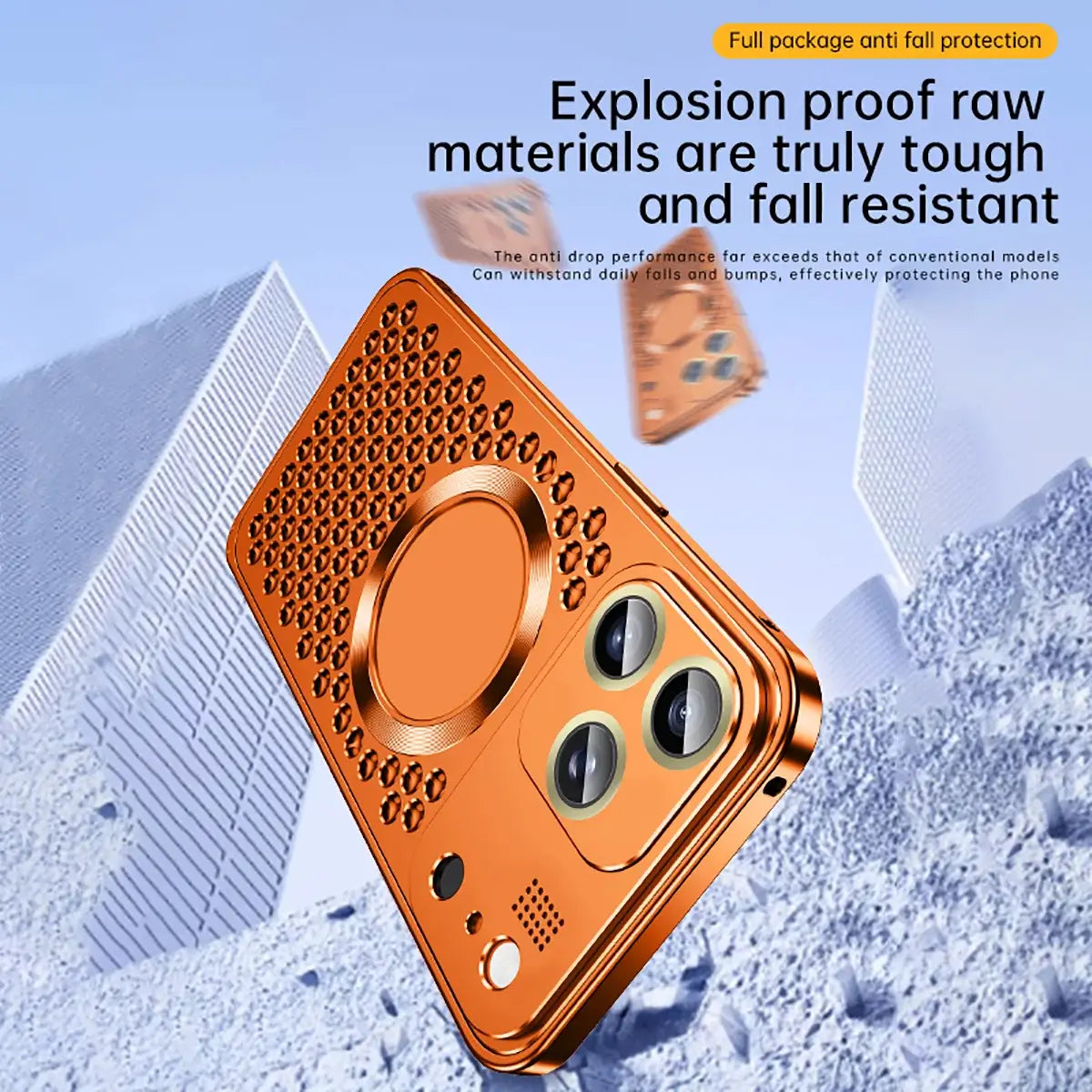 Buy Aluminum Alloy Case,360° Border Coverage,Super Magnetic Attraction,Metal case,iPhone Case,Hector at Caseles-iPhone 17 Pro Max, Orange