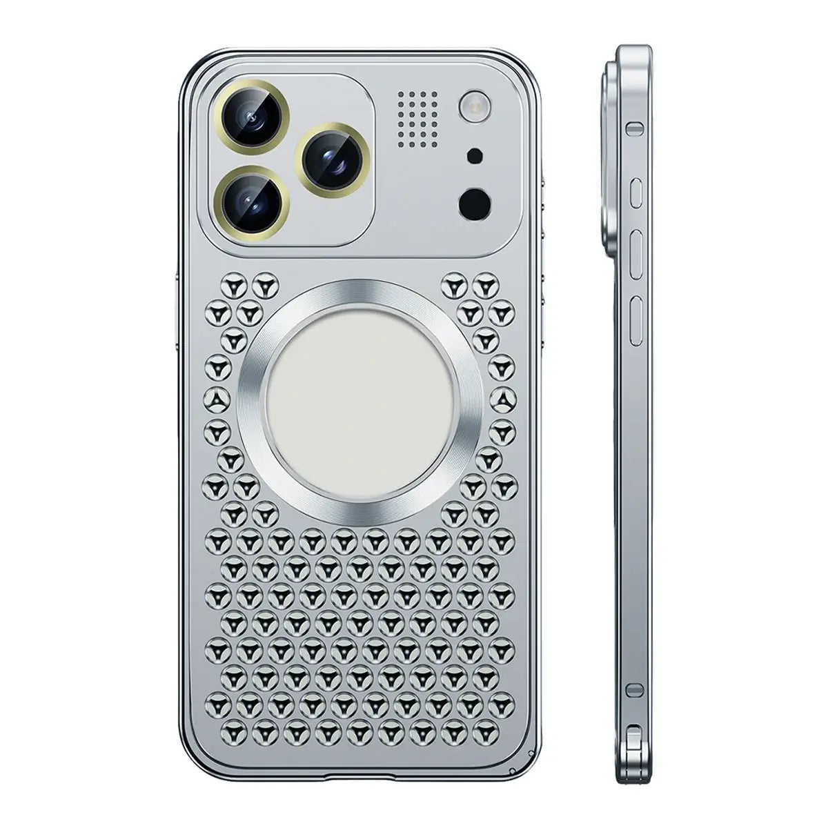 Buy Aluminum Alloy Case,360° Border Coverage,Super Magnetic Attraction,Metal case,iPhone Case,Hector at Caseles-iPhone 17 Pro Max, Silver