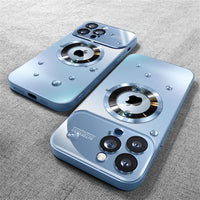 Buy Titanium Metallic Color Magnetic Case for iPhone Case for Magsafe Wireless Charging Case,Hayden at Caseles-iPhone 16 Pro Max, Gray