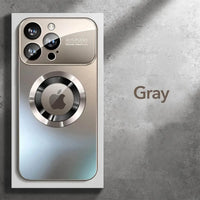 Buy Titanium Metallic Color Magnetic Case for iPhone Case for Magsafe Wireless Charging Case,Hayden at Caseles-iPhone 16 Pro Max, Gray