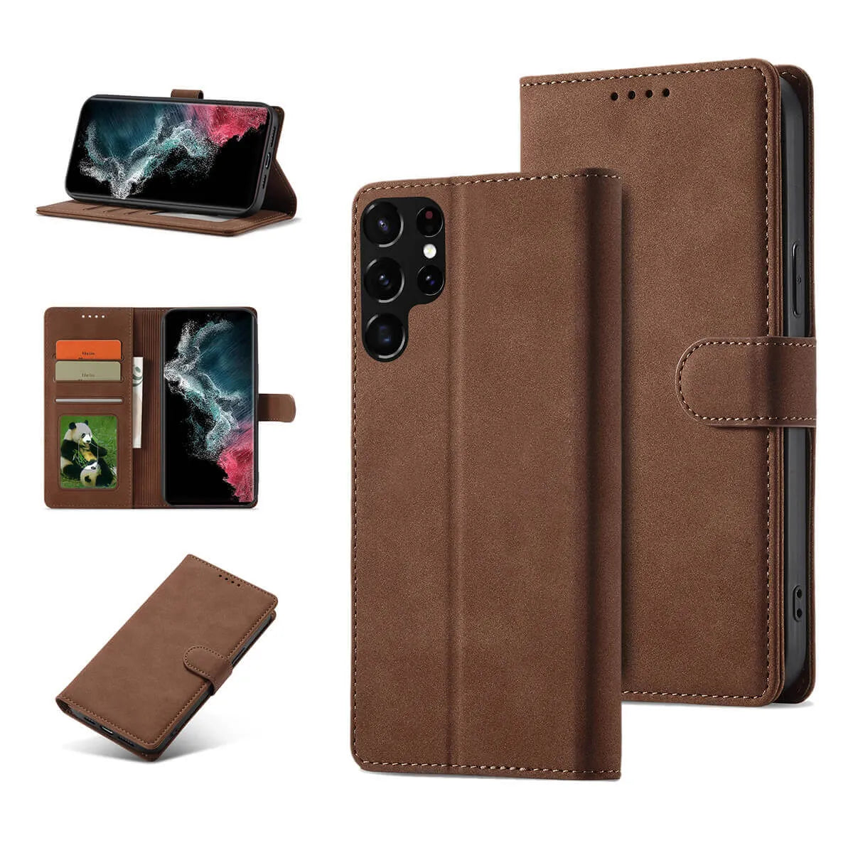 Buy Classic Full Body Metal Armor Phone Case, with Screen Protector, Heavy Duty Defender Shockproof Case, Hassan at Caseles-Samsung Galaxy A56 5G, Hudson-Coffee