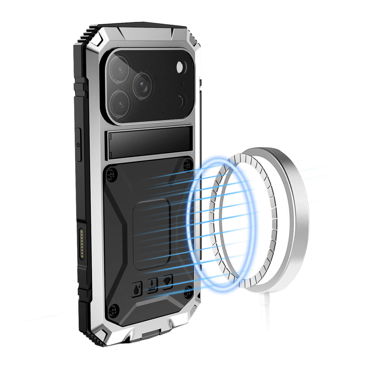 Buy Titanium Metallic Color Magnetic Case for iPhone Case for Magsafe Wireless Charging Case,Howard at Caseles-iPhone 17 Pro Max, Black