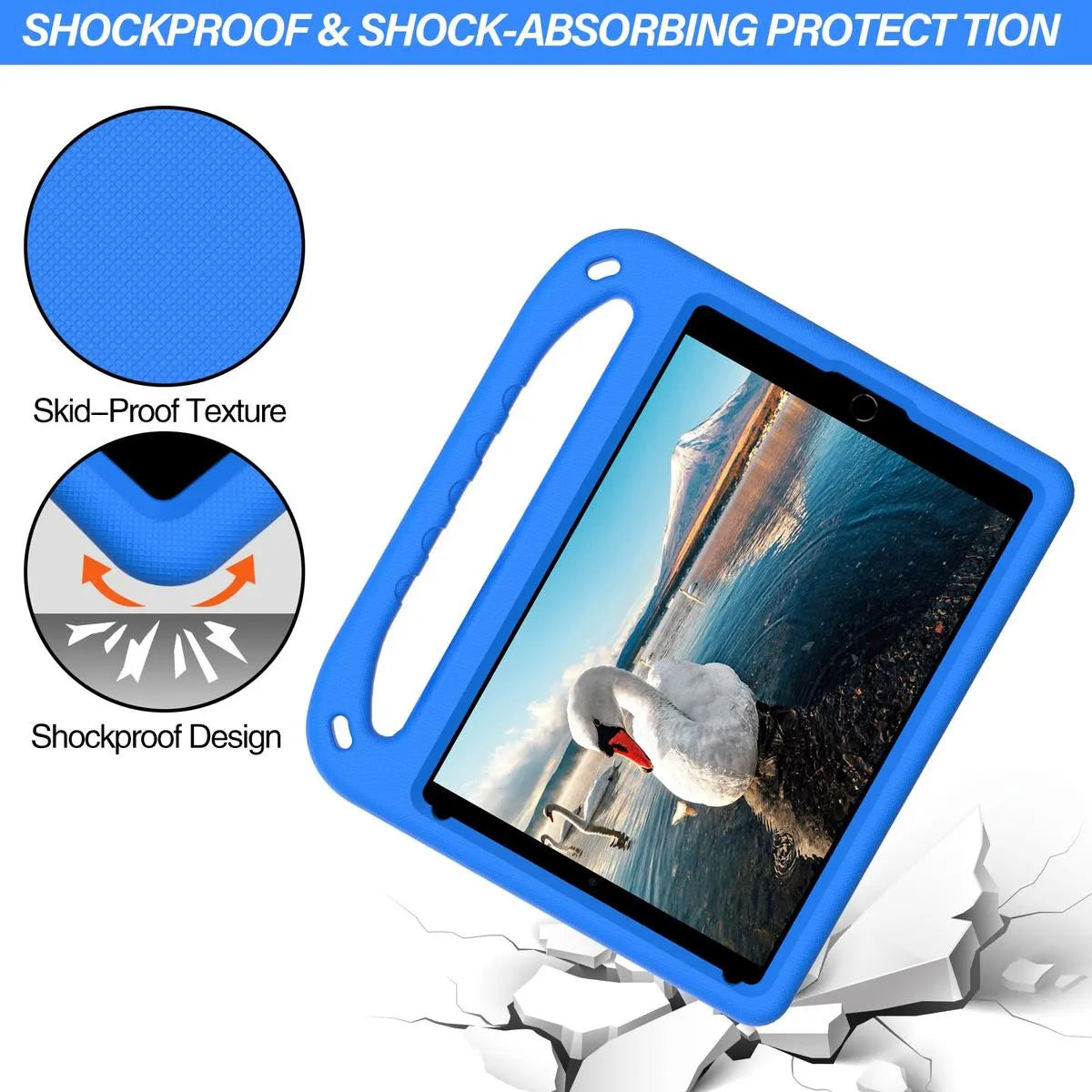 Buy iPad Case for Kids Easy Grab, Multicolor, Wipeable & Worry-Free: Messes Slide Right Off This Super Parent Sidekick - iPad Case for Kids Easy Grab at Caseles-iPad Air 11 (2025 11 inch), Blue