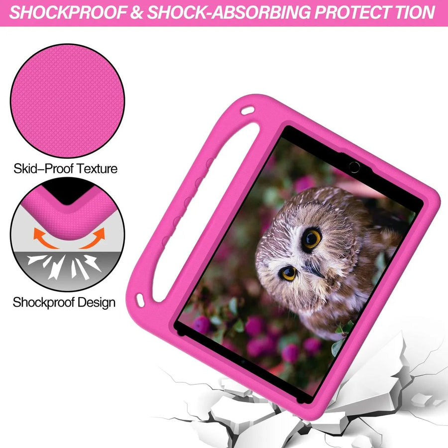 Buy Colorful iPad Case for Kids Easy Grab, Multicolor, Wipeable & Worry-Free: Messes Slide Right Off This Super Parent Sidekick! - Colorful iPad Case for Kids Easy Grab at Caseles-iPad Air 11 (2025 11 inch), Pink