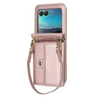 Buy Motorola Moto Razr Crossbody Wallet Case, RFID Blocking Leather Cover with Detachable Strap & Card Slots - IRIS at Caseles-Motorola Razr Ultra (2025), Black