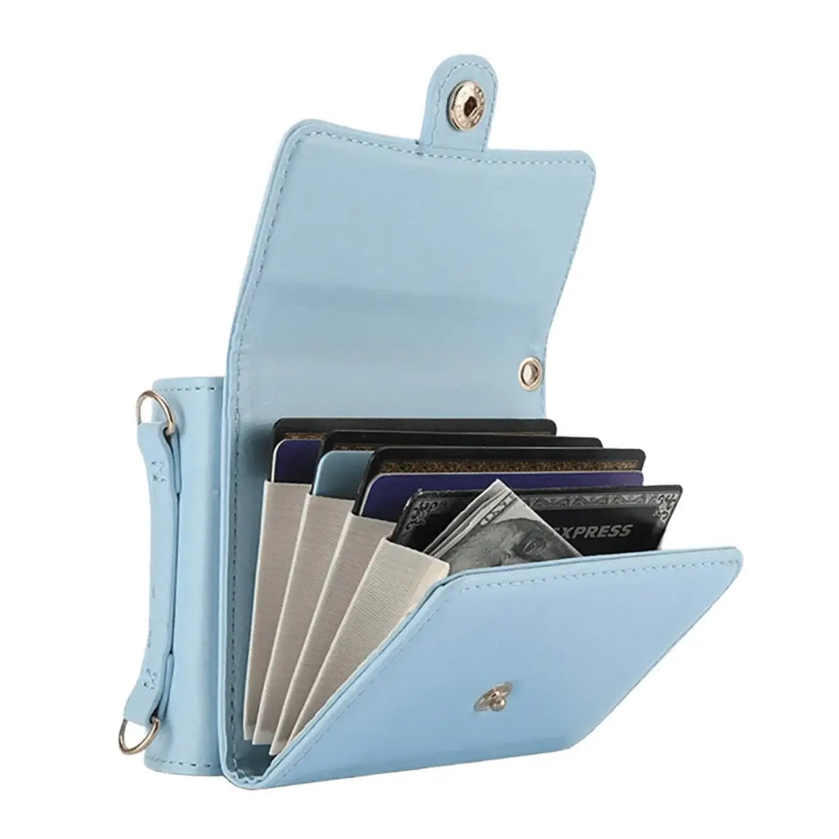 Buy Motorola Moto Razr Crossbody Wallet Case, RFID Blocking Leather Cover with Detachable Strap & Card Slots - IRIS at Caseles-Motorola Razr Ultra (2025), Black