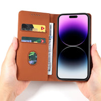 Buy Caseles Magnetic Folio Wallet Phone Case, Premium Leather, Credit Card Holder, Magnetic Closure, Flip Kickstand Shockproof Case,Jacob at Caseles-iPhone 16 Pro Max, Black