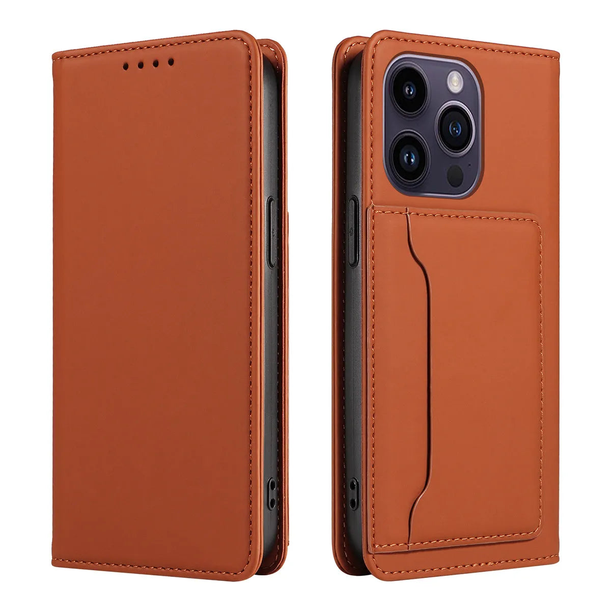 Buy Caseles Magnetic Folio Wallet Phone Case, Premium Leather, Credit Card Holder, Magnetic Closure, Flip Kickstand Shockproof Case,Jacob at Caseles-iPhone 16 Pro Max, Black