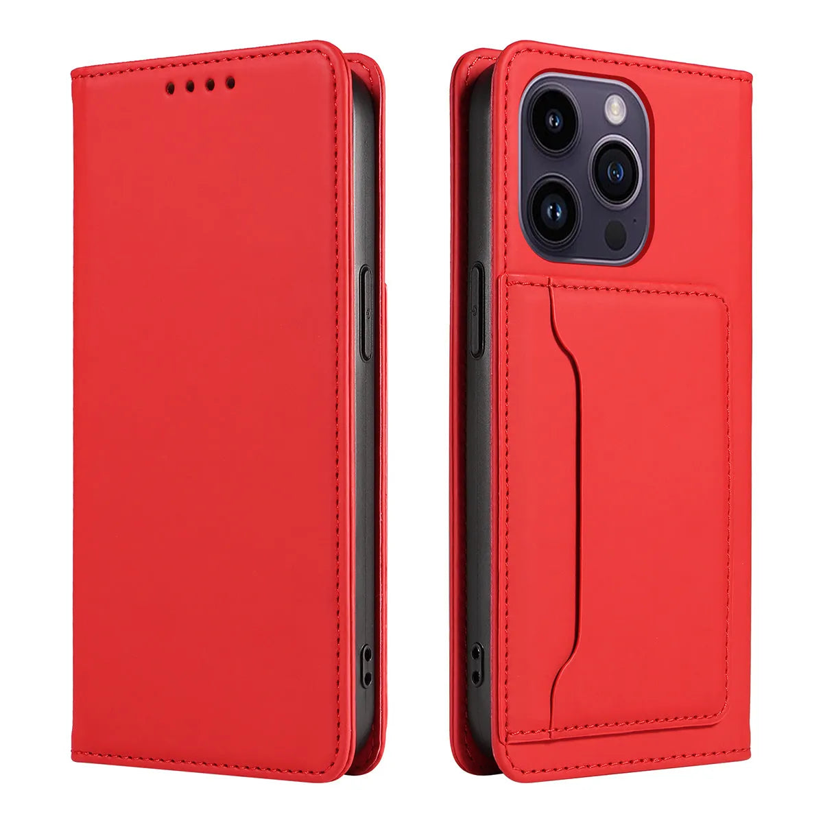 Buy Caseles Magnetic Folio Wallet Phone Case, Premium Leather, Credit Card Holder, Magnetic Closure, Flip Kickstand Shockproof Case,Jacob at Caseles-iPhone 16 Pro Max, Black