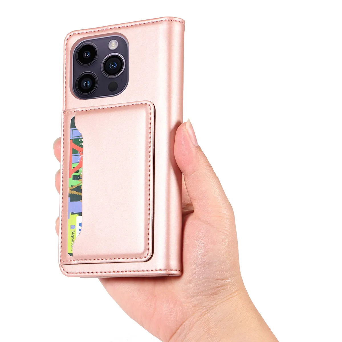 Buy Caseles Magnetic Folio Wallet Phone Case, Premium Leather, Credit Card Holder, Magnetic Closure, Flip Kickstand Shockproof Case,Jacob at Caseles-iPhone 16 Pro Max, Black