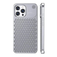 Buy Original Premium Aluminum Alloy Carbon fiber back Cover Metal Light Sturdy Shockproof Protective Case with Camera Lens Protector Film for iPhone,James at Caseles-iPhone 16 Pro Max, Silver