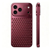 Buy Original Premium Aluminum Alloy Carbon fiber back Cover Metal Light Sturdy Shockproof Protective Case with Camera Lens Protector Film for iPhone,James at Caseles-iPhone 18 Pro Max, Burgundy