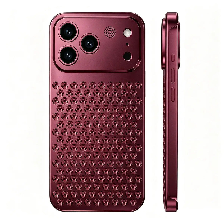 Buy Original Premium Aluminum Alloy Carbon fiber back Cover Metal Light Sturdy Shockproof Protective Case with Camera Lens Protector Film for iPhone,James at Caseles-iPhone 18 Pro Max, Burgundy